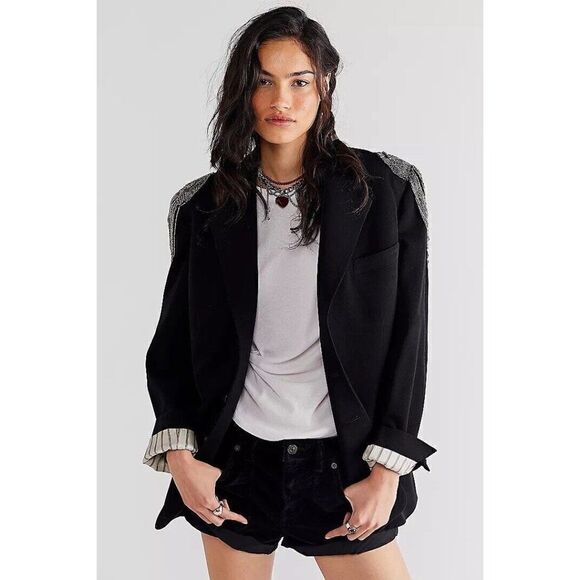 NWT FREE PEOPLE Sz XS KING JULIAN BLAZER X TRICIA FIX - Picture 4 of 5